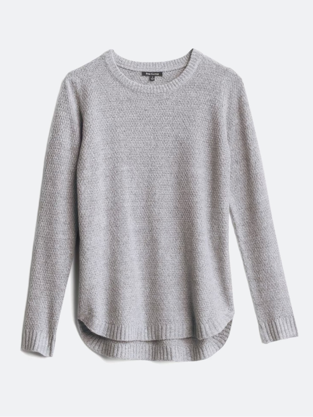 Pink Clover Nickole Textured Crewneck Sweater Gray